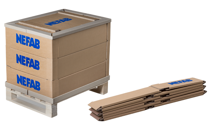 Sustainable fiber-based pallet collar for one-way shipments