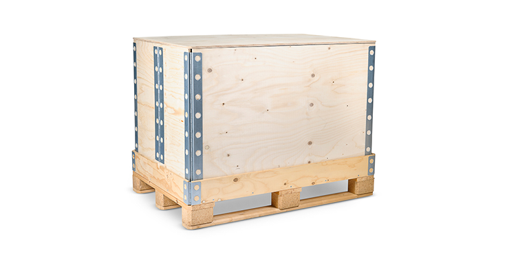 Embalaje reutilizable de madera para transporte